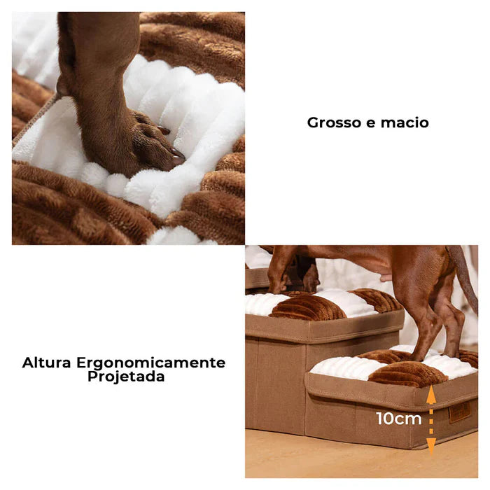 [COMPRE 1 LEVE 2] Escada Para Pet Artesanal com Espaço Interno + 2 Brindes Incríveis